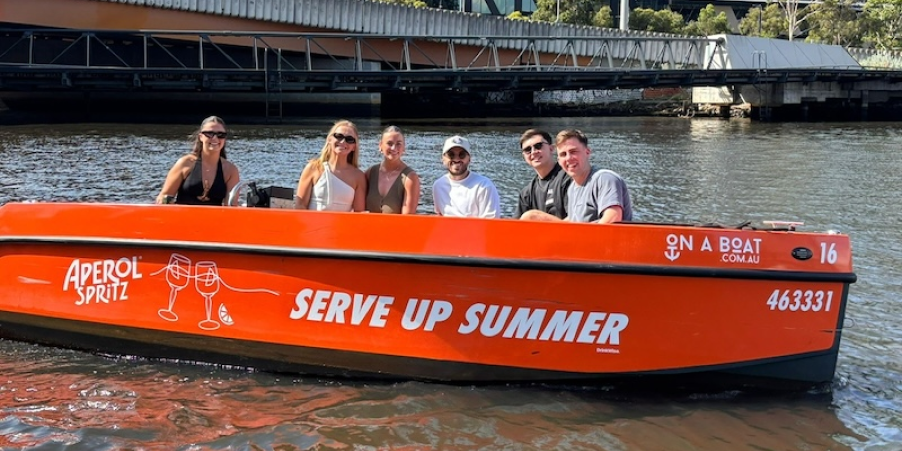 Premium, experience-led alcohol product sampling marketing campaign and activation in Melbourne, bringing Aperol to life through a unique Australian Open gondola activation on the Yarra in this experience.